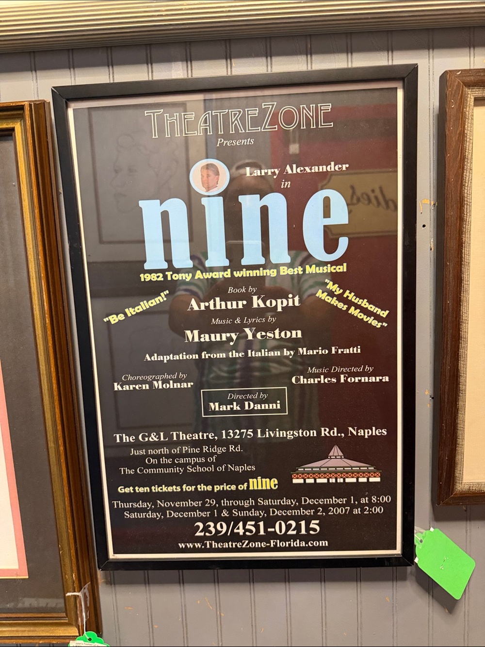 'Nine' Musical Poster - Black and Light Blue
